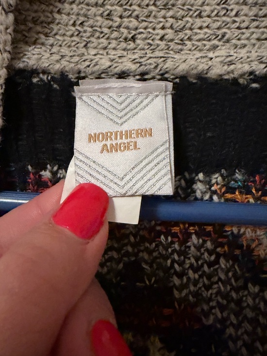 Northern Angel Open Front Aztec Southwestern Pattern Cardigan Sweater - Cream XL - Picture 4 of 7